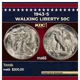 1943-s Walking Liberty Half Dollar 50c Grades ms65