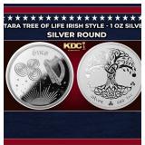 Tara Tree of Life Irish Style - 1 oz Silver Round
