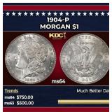 1904-p Morgan Dollar $1 Grades ms64