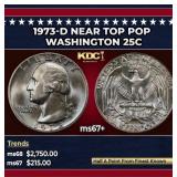 1973-d Washington Quarter Near Top Pop 25c ms67+ S