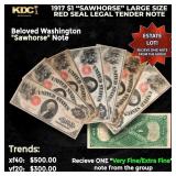 1x 1917 $1 Large Size Red Seal Legal Tender Note '