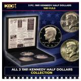 Complete 3 PC. 1981 Kennedy Half Dollar 50c set In