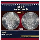 1896-p Morgan Dollar $1 Grades ms65