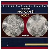 1885-p Morgan Dollar $1 Grades ms63+