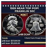 1959 Proof Franklin Half Dollar Near Top Pop! 50c
