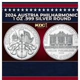 2024 Austria Philharmonic 1 oz .999 Silver Round R
