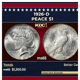1926-d Peace Dollar $1 ms65 SEGS