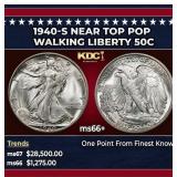 1940-s Walking Liberty Half Dollar Near Top Pop 50