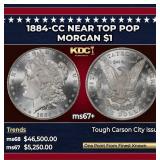 1884-cc Morgan Dollar Near Top Pop $1 ms67+ SEGS