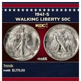 1941-s Walking Liberty Half Dollar 50c ms66 SEGS