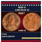 1935-s Lincoln Cent 1c Grades ms66 rd