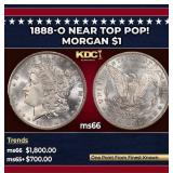 1888-o Morgan Dollar Near Top Pop! $1 ms66 SEGS