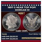 1897-s Morgan Dollar Near Top Pop! $1 ms65+ DMPL S