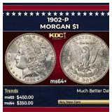 1902-p Morgan Dollar $1 Grades ms64+