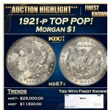 1921-p Morgan Dollar TOP POP! $1 ms67+ SEGS