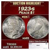 1923-s Peace Dollar $1 ms65 SEGS