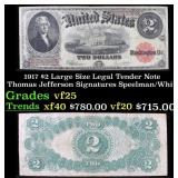 1917 $2 Large Size Legal Tender Note Thomas Jeffer