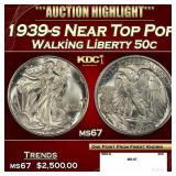 1939-s Walking Liberty Half Dollar Near Top Pop 50