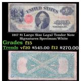 $1 Large Size Legal Tender Note Grades f+