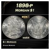 1898-p Morgan Dollar $1 Grades ms64