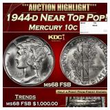 1944-d Mercury Dime Near Top Pop! 10c ms68 FSB SEG