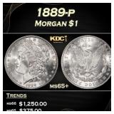 1889-p Morgan Dollar $1 Grades ms65+