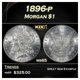 1896-p Morgan Dollar $1 Grades ms65