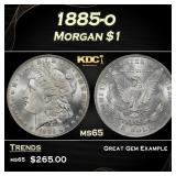 1885-o Morgan Dollar $1 Grades ms65