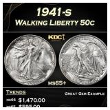 1941-s Walking Liberty Half Dollar 50c Grades ms65