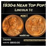 1930-s Lincoln Cent Near Top Pop! 1c Grades ms66 r