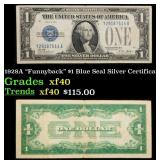1928A $1 Blue Seal Silver Certificate "Funnyback"