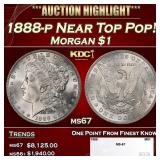 1888-p Morgan Dollar Near Top Pop! $1 ms67 SEGS