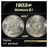 1903-p Morgan Dollar $1 Grades ms66
