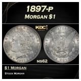 1897-p Morgan Dollar $1 Grades ms62