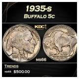 1935-s Buffalo Nickel 5c Grades ms66