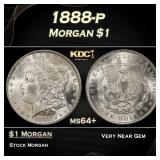 1888-p Morgan Dollar $1 Grades ms64+