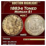 1883-s Morgan Dollar Toned $1 ms63 USCG