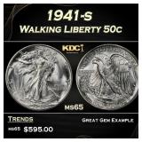 1941-s Walking Liberty Half Dollar 50c Grades ms65