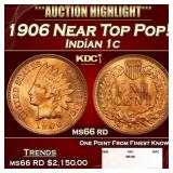 1906 Indian Cent Near Top Pop! 1c ms66 rd SEGS