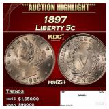 1897 Liberty Nickel 5c ms65+ SEGS