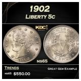 1902 Liberty Nickel 5c Grades ms65