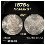 1878-s Morgan Dollar $1 Grades ms65