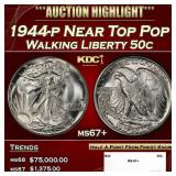 1944-p Walking Liberty Half Dollar Near Top Pop 50