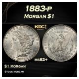 1883-p Morgan Dollar $1 Grades ms62+