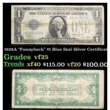 1928A $1 Blue Seal Silver Certificate "Funnyback"