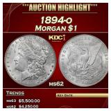 1894-o Morgan Dollar $1 ms62 USCG