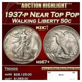 1937-p Walking Liberty Half Dollar Near Top Pop 50