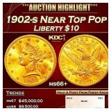1902-s Gold Liberty Eagle Near Top Pop $10 ms66+ S