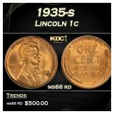 1935-s Lincoln Cent 1c Grades ms66 rd