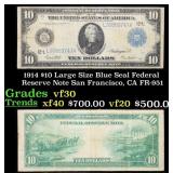 1914 $10 Large Size Blue Seal Federal Reserve Note